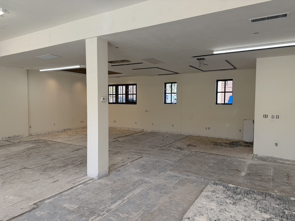 Open interior with windows